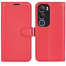 Per vivo vivo Y19s 4G / Y29 5G Custodia per telefono in pelle con supporto orizzontale con texture Litchi (rosso)