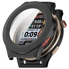 Per Amazfit Cheetah Round Tempered Film Custodia protettiva per orologio PC integrata (nero)
