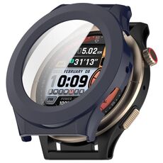 Per Amazfit Cheetah Round Tempered Film Custodia protettiva per orologio PC integrata (blu inchiostro)