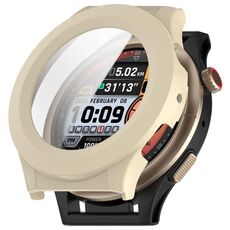 Per Amazfit Cheetah Round Tempered Film Custodia protettiva per orologio PC integrata (bianco avorio)