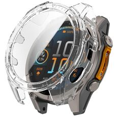 Per Garmin Tactix 8 AMOLED 51mm Pellicola temperata Custodia protettiva per orologio PC integrata (trasparente)