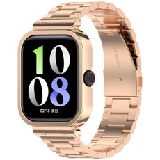 Per vivo iQOO Watch GT Watch Frame Integrato Tre Perline Cinturino In Acciaio Inossidabile (Oro Rosa)
