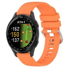 Per Garmin Approach S50 20mm Liquid Glossy Silver Buckle Cinturino in silicone (arancione)