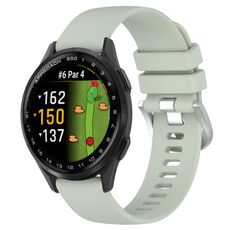 Per Garmin Approach S50 20mm Liquid Glossy Silver Buckle Cinturino in silicone (verde)