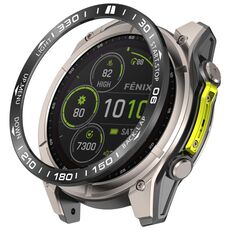 Per Garmin Tactix 8 AMOLED 51mm Compete Speed ​​Style Anello protettivo in acciaio inossidabile (nero bianco)