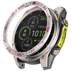 Per Garmin Tactix 8 Solar 51mm Compete Speed ​​Style Anello protettivo in acciaio inossidabile (argento rosso)