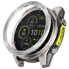 Per Garmin Tactix 8 Solar 51mm Compete Speed ​​Style Anello protettivo in metallo per orologio in acciaio inossidabile (grigio argento)