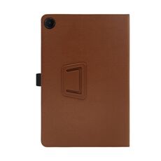 Per TCL TAB 10L Gen 2 Custodia per tablet da 10,1 pollici con supporto verticale a 2 pieghe e poggiapolsi in pelle (marrone scuro)