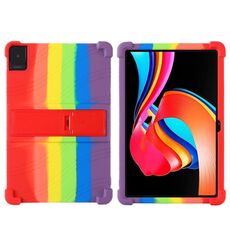 Per TCL TAB 10L Gen 2 Custodia protettiva antiurto in silicone per tablet con supporto (colore arcobaleno)