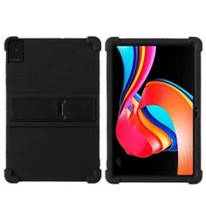 Per TCL TAB 10L Gen 2 Custodia protettiva antiurto in silicone per tablet con supporto (nero)
