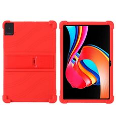 Per TCL TAB 10L Gen 2 Custodia protettiva antiurto in silicone per tablet con supporto (rosso)