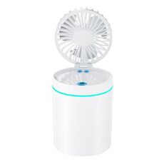 F98 Spray Cooling Desktop Piccolo Ventilatore Camera da letto Ufficio Umidificatore portatile con luci colorate, Colore: Batteria (Bianco)