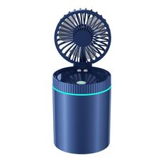 F98 Spray Cooling Desktop Piccolo Ventilatore Camera da letto Ufficio Umidificatore portatile con luci colorate, Colore: Batteria (Blu)