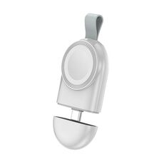 Per Apple Watch 1/2/3/4/5/6/7/8/9/10/SE Caricabatterie wireless magnetico portatile Tipo-C Caricabatterie wireless intelligente (bianco)