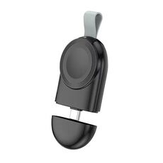 Per Apple Watch 1/2/3/4/5/6/7/8/9/10/SE Caricabatterie wireless magnetico portatile Tipo-C Caricabatterie wireless intelligente (nero)