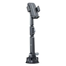 Supporto per cellulare telescopico con braccio meccanico esteso per auto, parabrezza, cruscotto, grande ventosa, supporto per navigazione (grigio)