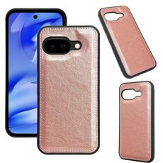 Per Google Pixel 9a Custodia per telefono con cover posteriore in pelle di mucca (oro rosa)