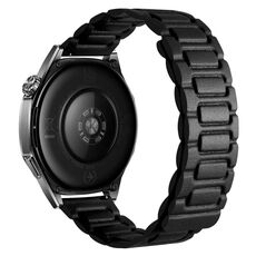 Cinturino per orologio magnetico in pelle a tre pezzi a forma di I da 20 mm (nero)