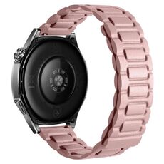 Cinturino per orologio magnetico in pelle a tre pezzi a forma di I da 20 mm (rosa chiaro)