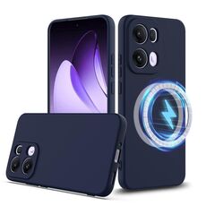 Per OPPO Reno13 Pro 5G Custodia antiurto in silicone Magsafe per telefono globale (blu navy)