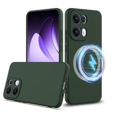 Per OPPO Reno13 Pro 5G Custodia antiurto in silicone Magsafe per telefono globale (verde scuro)