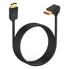 Cavo adattatore di estensione DisplayPort DP2.1 a DP2.1 Down Elbow 52 Gbps 16K 30 Hz, lunghezza: 3 m (nero)