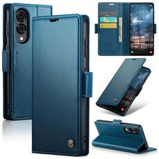 Per Samsung Galaxy S25 Edge 5G CaseMe 023 Butterfly Buckle Litchi Texture RFID Antifurto Custodia per telefono in pelle (blu)