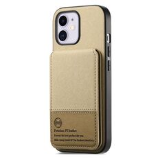 Per iPhone 11 Twill Tessuto Pelle Verticale Flip RFID Card Bag Custodia per Telefono (Cachi)
