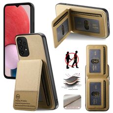 Per Samsung Galaxy S21 Ultra 5G Twill Tessuto Pelle Verticale Flip RFID Card Bag Custodia per Telefono (Cachi)