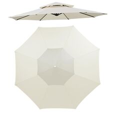 2,7 metri di tettuccio di ricambio a 8 stecche per ombrellone da esterno con doppio tetto, tessuto parasole impermeabile (beige)