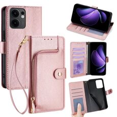 Per OPPO Reno13 F 5G / 4G Custodia in pelle con cerniera (oro rosa)