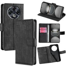 Per Tecno Spark 30 4G Custodia in pelle con chiusura magnetica in coccodrillo (nero)
