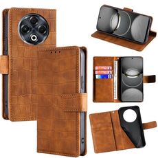 Per Tecno Spark 30 4G Custodia in pelle con chiusura magnetica in coccodrillo (marrone)