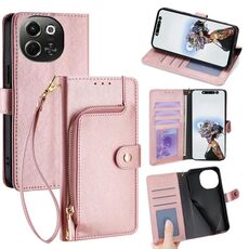 Per Tecno Pova 6 Neo 5G Custodia in pelle con cerniera (oro rosa)