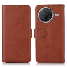 Per Xiaomi Poco F7 Pro / F7 Ultra Custodia per telefono in pelle con texture di mucca globale (marrone)