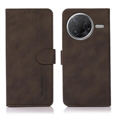Per Xiaomi Poco F7 Pro / F7 Ultra Global KHAZNEH Custodia in pelle con texture opaca (marrone)