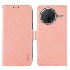 Per Xiaomi Poco F7 Pro / F7 Ultra Global ABEEL Custodia per telefono in pelle RFID magnetica smerigliata (rosa)