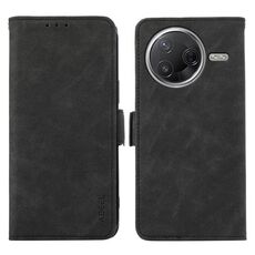 Per Xiaomi Poco F7 Pro / F7 Ultra Global ABEEL Frosted Magnetic RFID Custodia in pelle per telefono (nero)