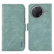 Per Xiaomi Poco F7 Pro / F7 Ultra Global ABEEL Frosted Magnetic RFID Custodia in pelle per telefono (ciano)