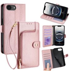 Per iPhone 16e Custodia in pelle con cerniera (oro rosa)