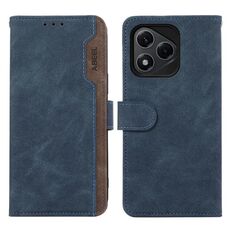 Per Honor 400 Lite ABEEL Custodia per telefono in pelle magnetica RFID Color Block (blu-marrone)