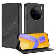 Per vivo X100s 5G Global Embossed Multi-funzionale Portafoglio Retro Custodia per telefono in pelle (Nero)