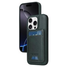 Per iPhone 16 Pro BETOPNICE Custodia per telefono con portafoglio MagSafe staccabile verticale a ribalta (verde)
