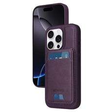 Per iPhone 16 Pro BETOPNICE Custodia per telefono con portafoglio MagSafe staccabile verticale a ribalta (viola)