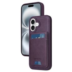 Per iPhone 16 BETOPNICE Custodia per telefono con portafoglio MagSafe staccabile verticale a ribalta (viola)