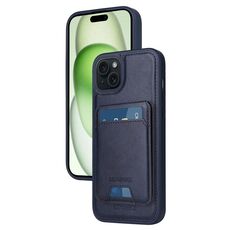 Per iPhone 15 Plus BETOPNICE Custodia per telefono con portafoglio MagSafe staccabile verticale a ribalta (blu)