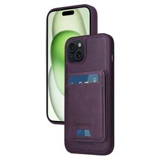 Per iPhone 15 Plus BETOPNICE Custodia per telefono con portafoglio MagSafe staccabile verticale a ribalta (viola)