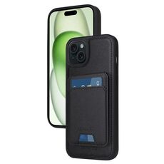 Per iPhone 15 Plus BETOPNICE Custodia per telefono con portafoglio MagSafe staccabile verticale a ribalta (nero)
