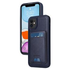 Per iPhone 11 BETOPNICE Custodia per telefono con portafoglio MagSafe staccabile verticale a ribalta (blu)