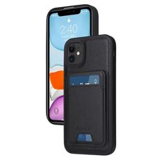 Per iPhone 11 BETOPNICE Custodia per telefono con portafoglio MagSafe staccabile verticale a ribalta (nero)